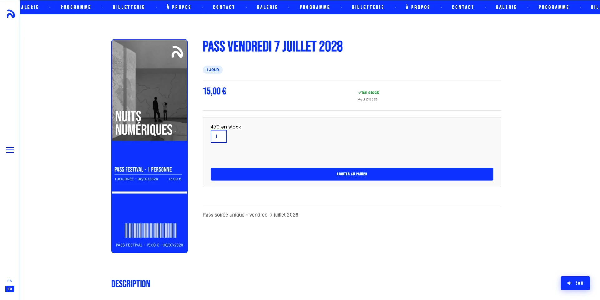 Choix du pass festival