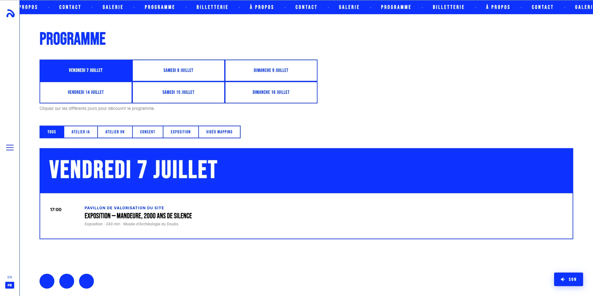 Page programme du site